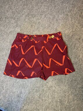 Charlie by Matthew Zink Resort Swim Short Burgundy Print Size Small Men Luxury S